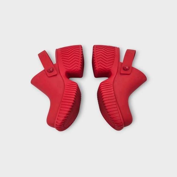 Sorel Ona Streetworks Heeled Clogs Womens 6 Mules Sandals Comfort Platform Red - Picture 8 of 12